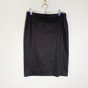 Talbots black lined straight stretch cotton pencil‎ career skirt - Size 8